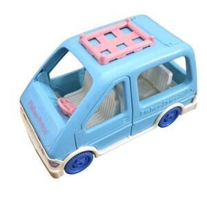 Vintage 1993 Fisher-Price Loving Family Dollhouse Blue Minivan Toy 90s